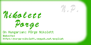 nikolett porge business card